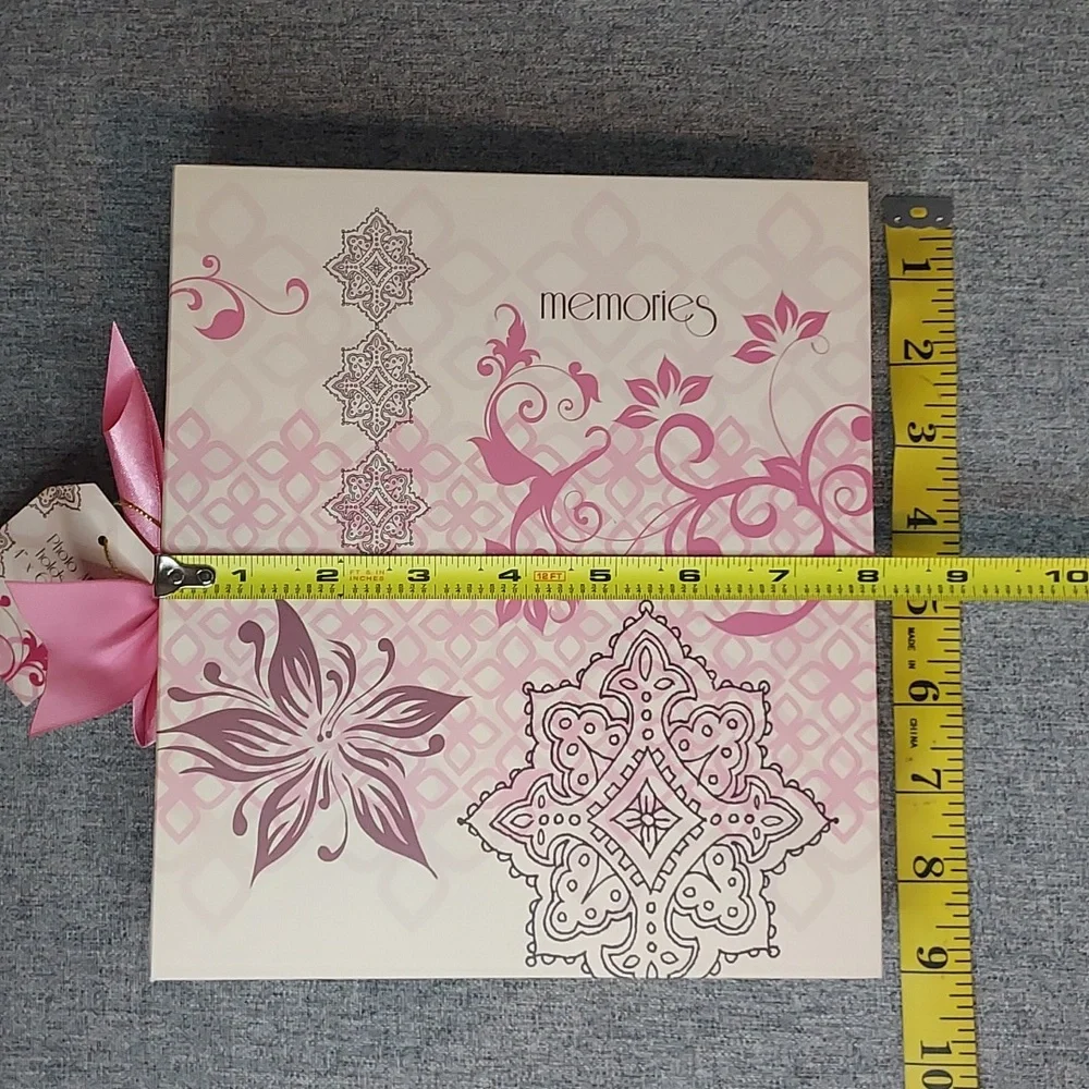 Pink Off White Grey Floral Patterned 4x6 Photo Album Book Binder NWT